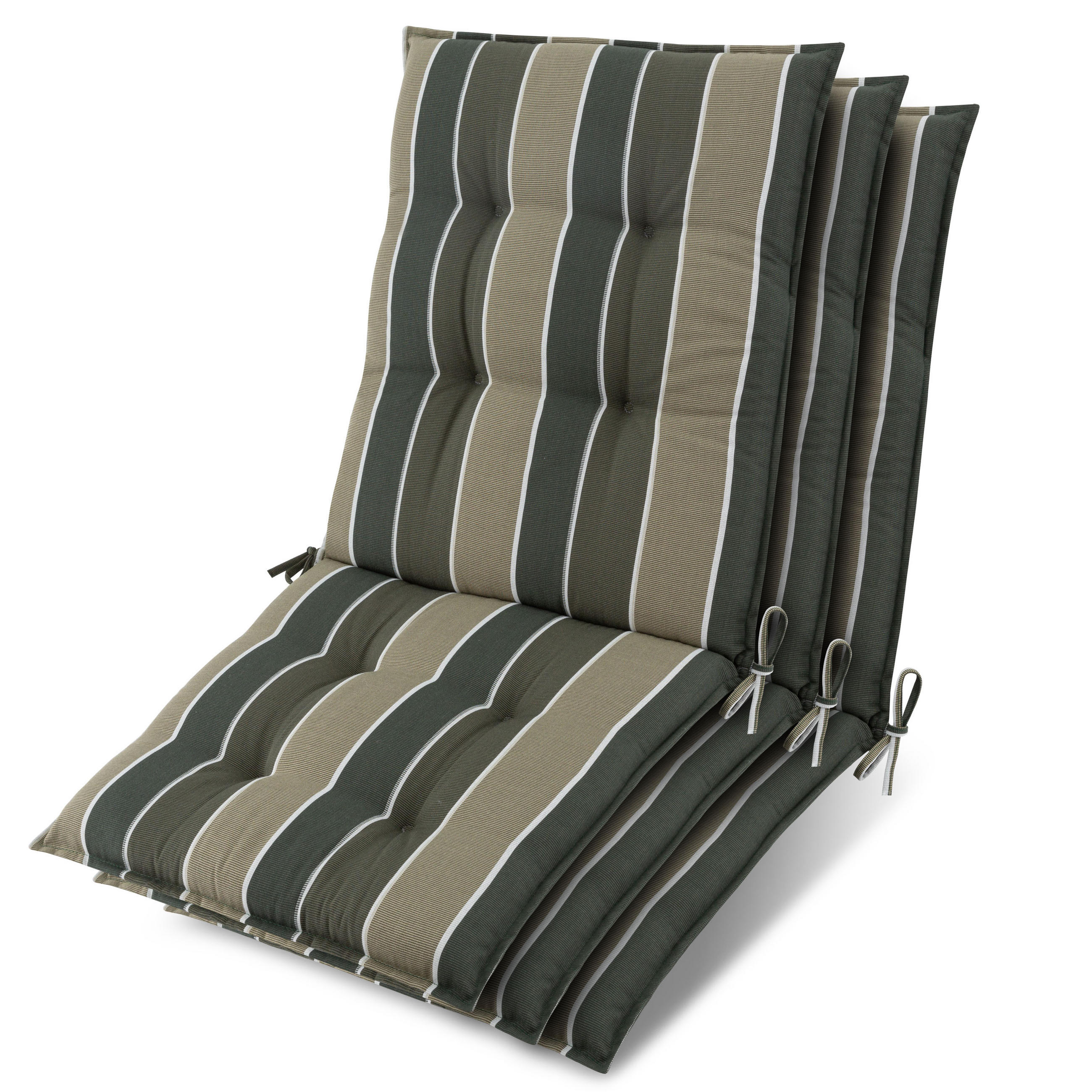 NIEDERLEHNER Sun-NL 105x50x8cm Grün-Gestreift (3tlg) - Grün, Textil (50/100cm) - Beautissu 