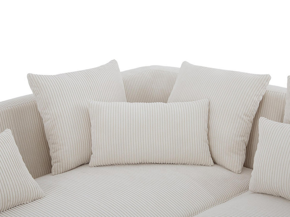 SOFA ohne Schlafmöglichkeit - 4 Personen-Sitzer - Samt - Beige - - Beige, Textil (185/71/231cm) - Vente-Unique