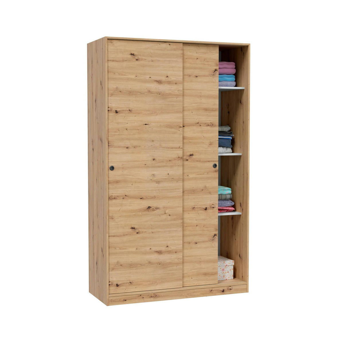 KLEIDERSCHRANK 2 TÜREN Knoteneiche 50/120/200 cm - Braun, Holzwerkstoff (120/200/50cm) - DMORA