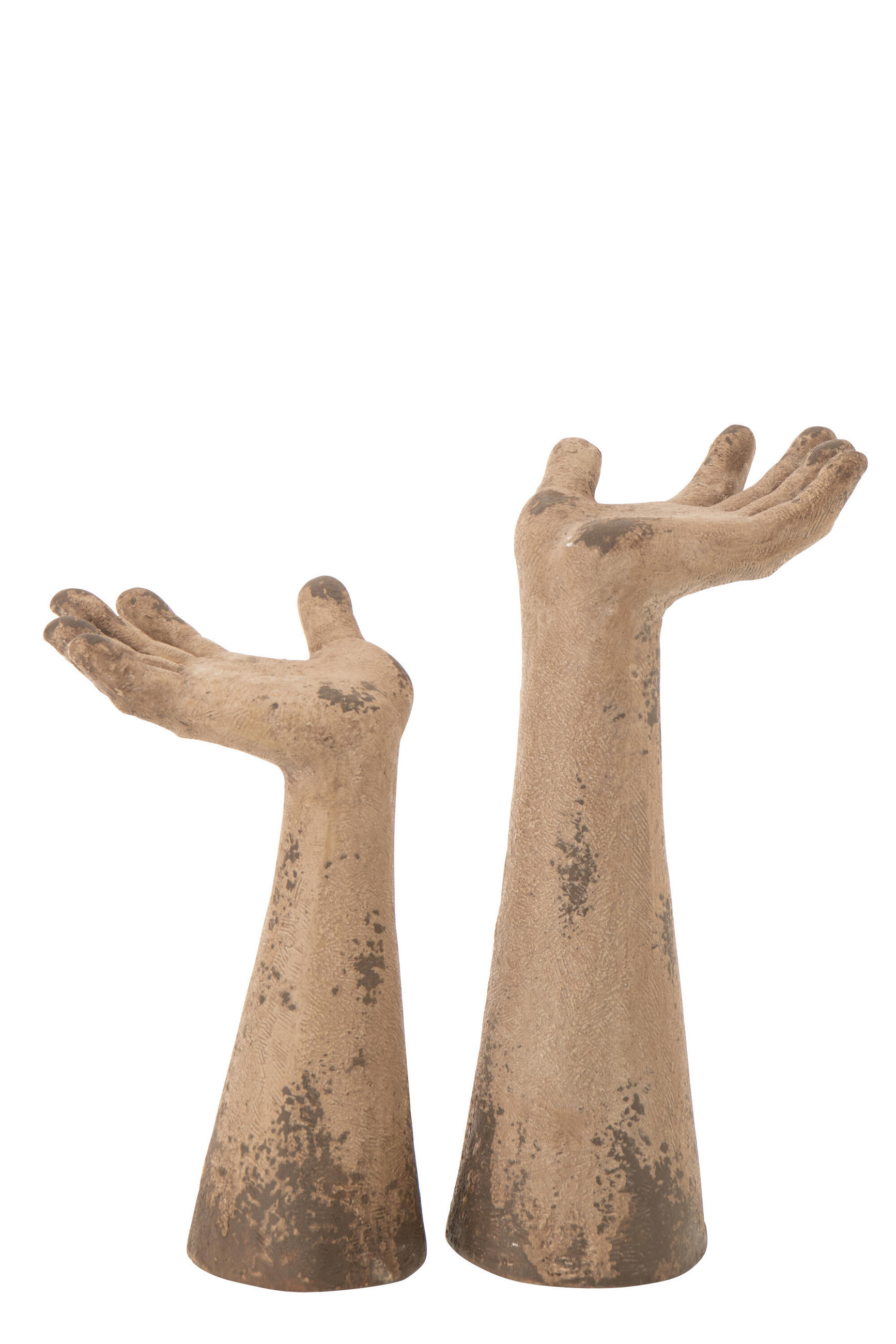 DEKOOBJEKT HÄNDE ANTIK AUßEN - Beige, Glas/Naturmaterialien (20/50/27cm) - J-Line