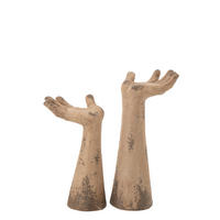 DEKOOBJEKT HÄNDE ANTIK AUßEN - Beige, Glas/Naturmaterialien (20/50/27cm) - J-Line