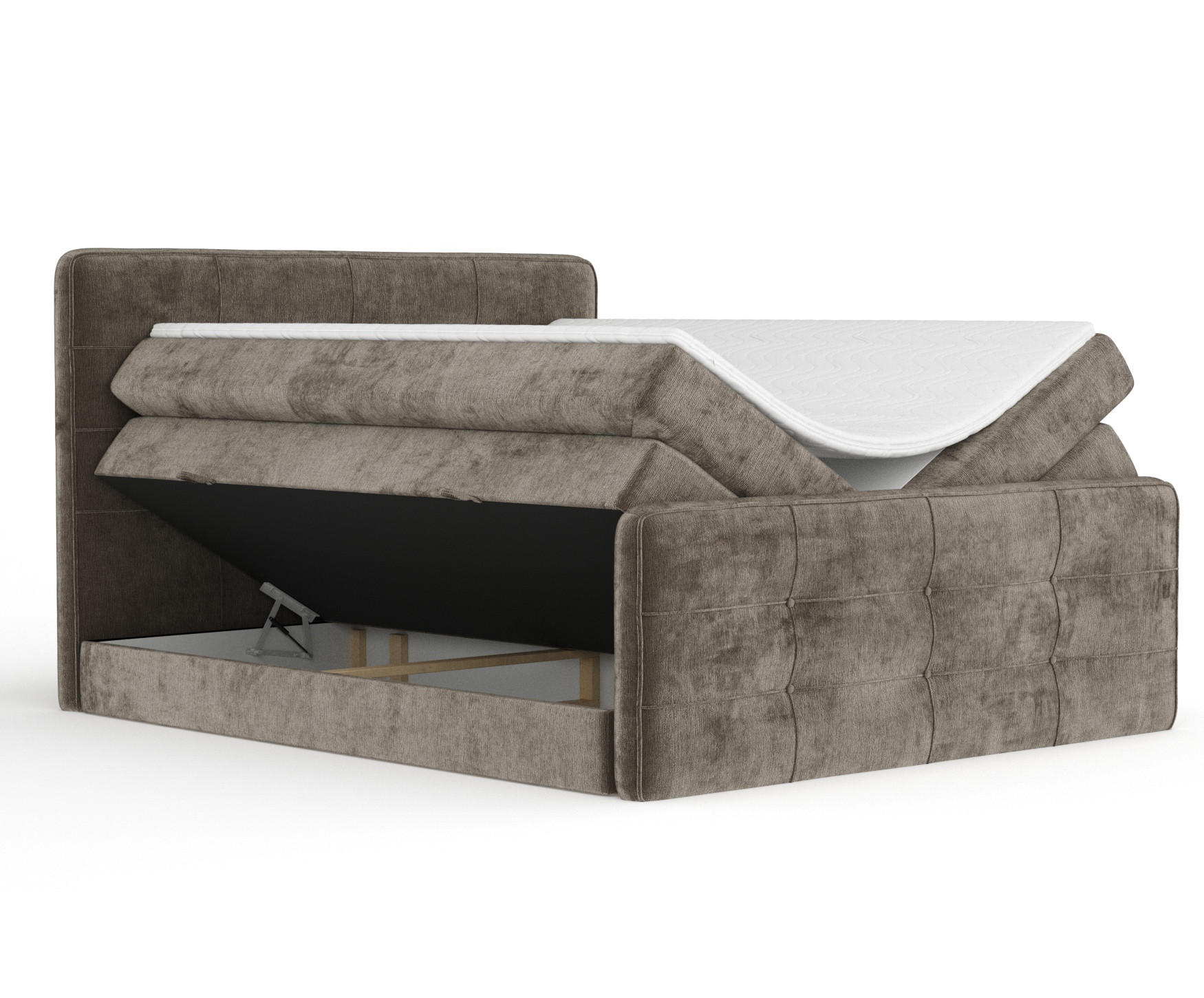 BOXSPRINGBETT Semplice Braun 140/200 cm - Schwarz/Braun, Holz/Holzwerkstoff (140/200cm) - Maison de Reve