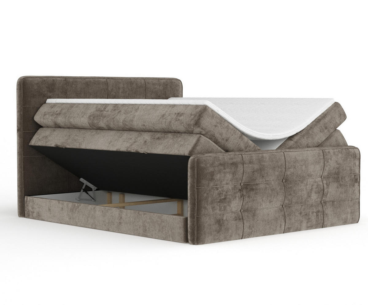 BOXSPRINGBETT Semplice Braun 140/200 cm - Schwarz/Braun, Holz/Holzwerkstoff (140/200cm) - Maison de Reve