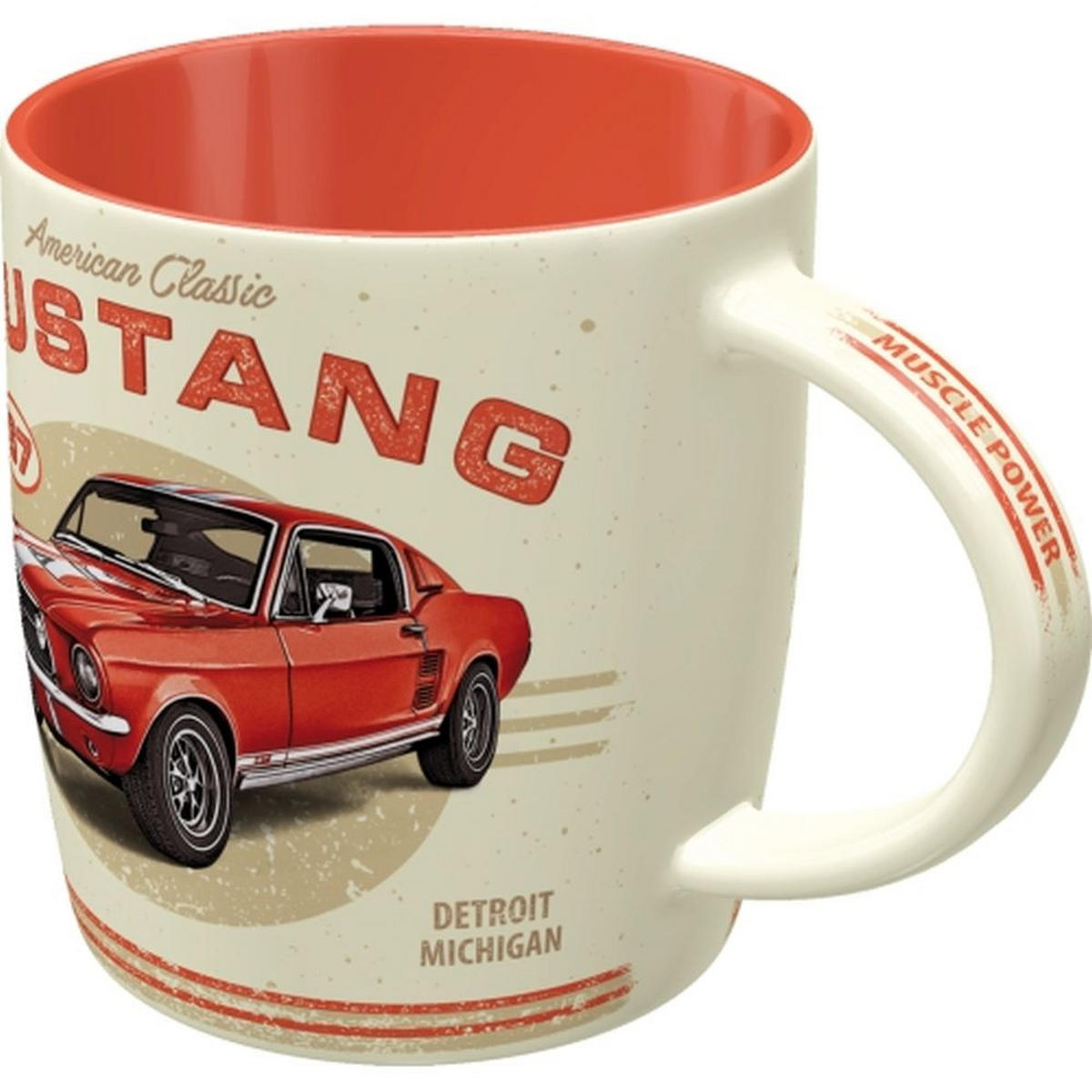 KAFFEETASSE 330 ml Ford Mustang GT 1967 Red - Multicolor, Keramik (0.33L) - Nostalgic-Art