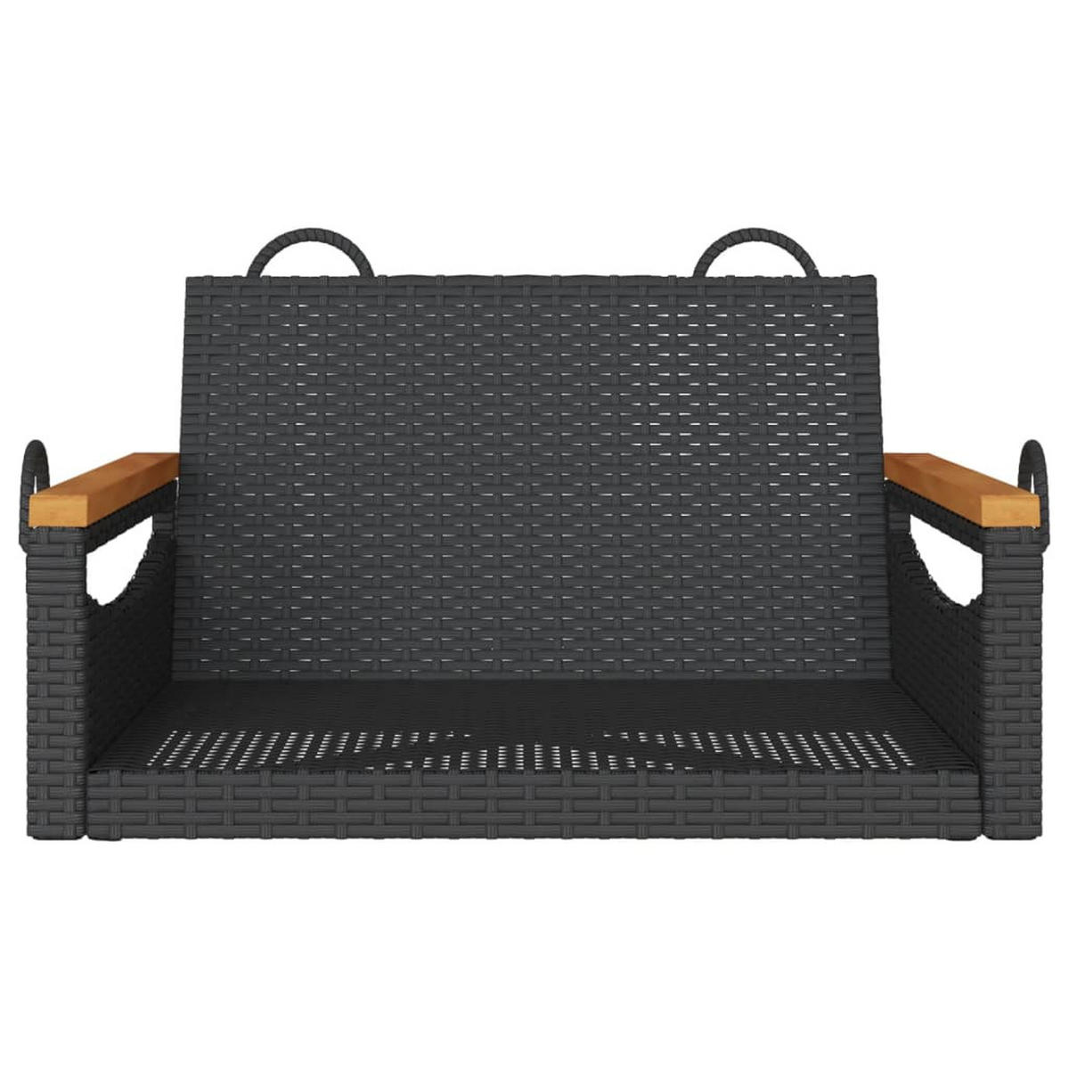 HÄNGESESSEL Schwarz 63x62x40 cm Poly Rattan - Schwarz, Kunststoff (63/40/62cm) - furnicato
