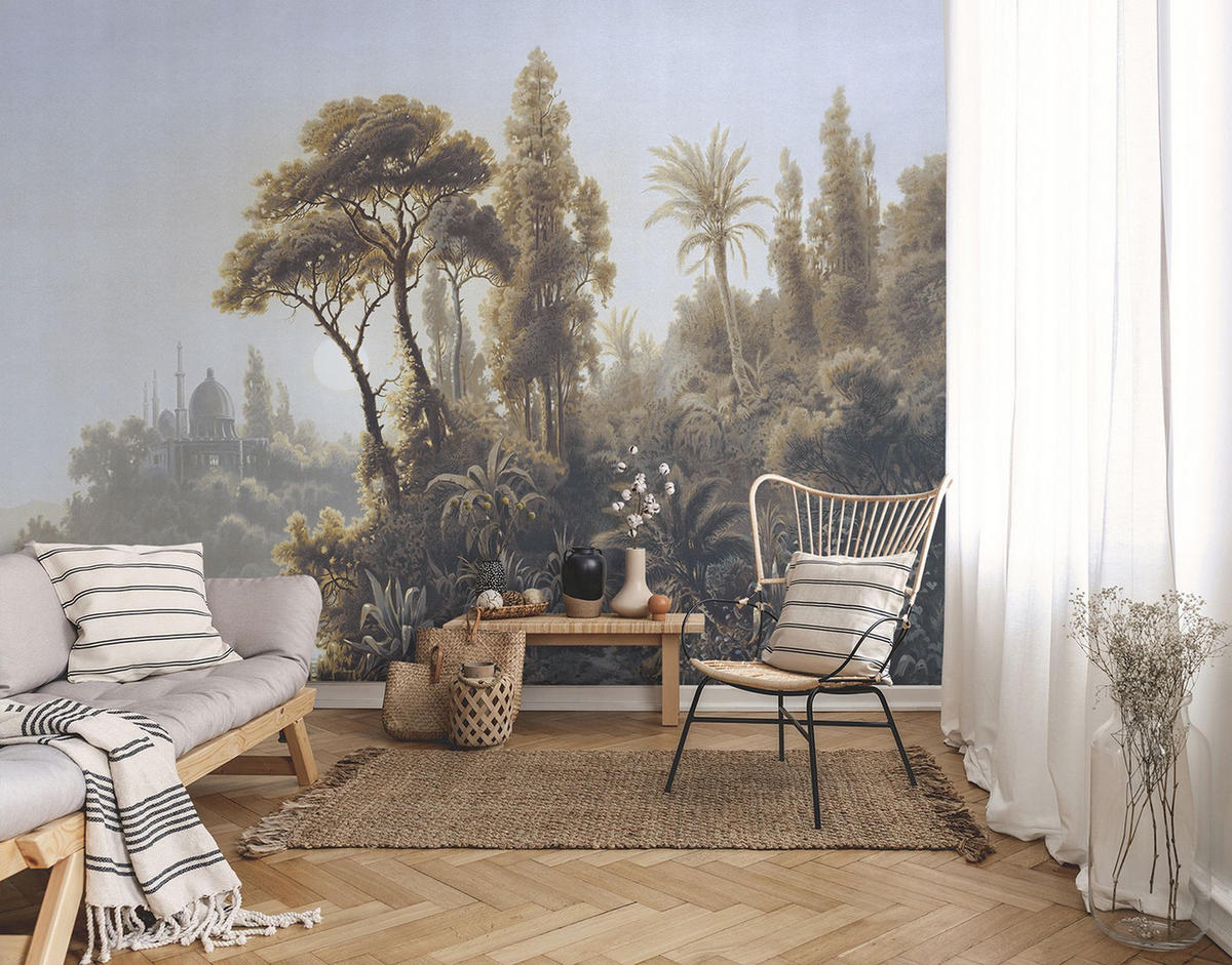 FOTOTAPETE Dschungelmuster 371 x 280 cm - Braun, Papier (371/280cm) - Sanders & Sanders