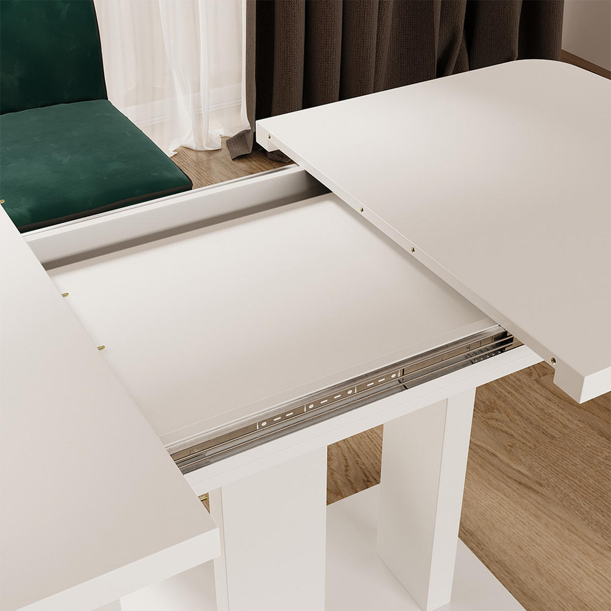 ROZKLÁDACÍ JÍDELNÍ STŮL Fenaro Bílá/bílá - bílá, kompozitní dřevo (80/120/77.3cm) - Vicco