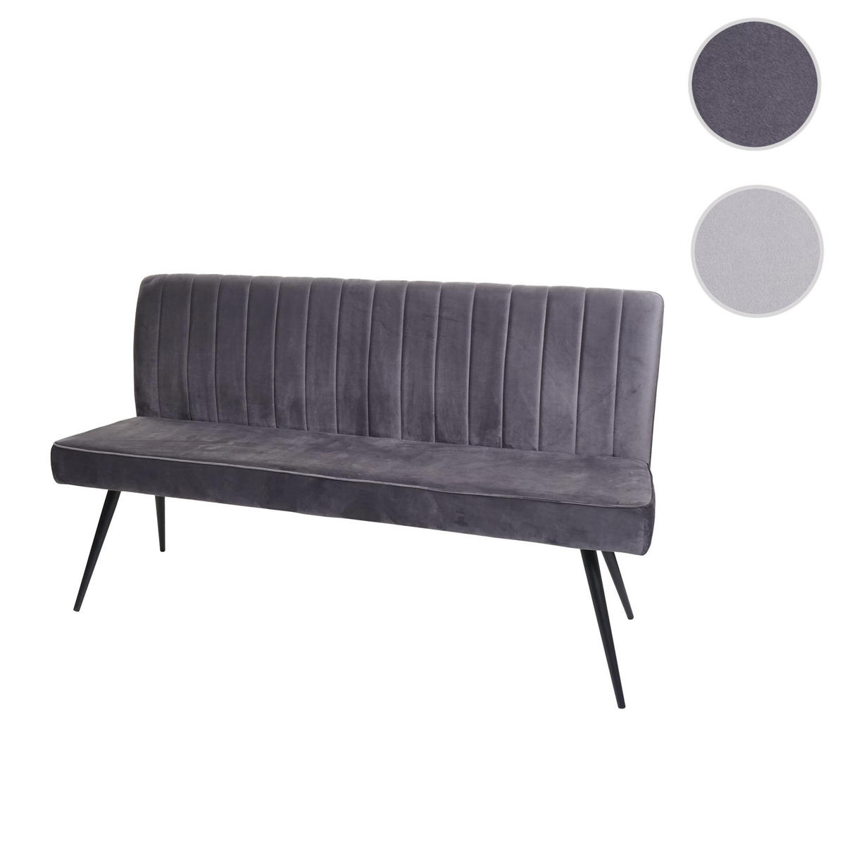 SITZBANK Grau - Dunkelgrau/Grau, Metall (160/90/60cm) - MCW