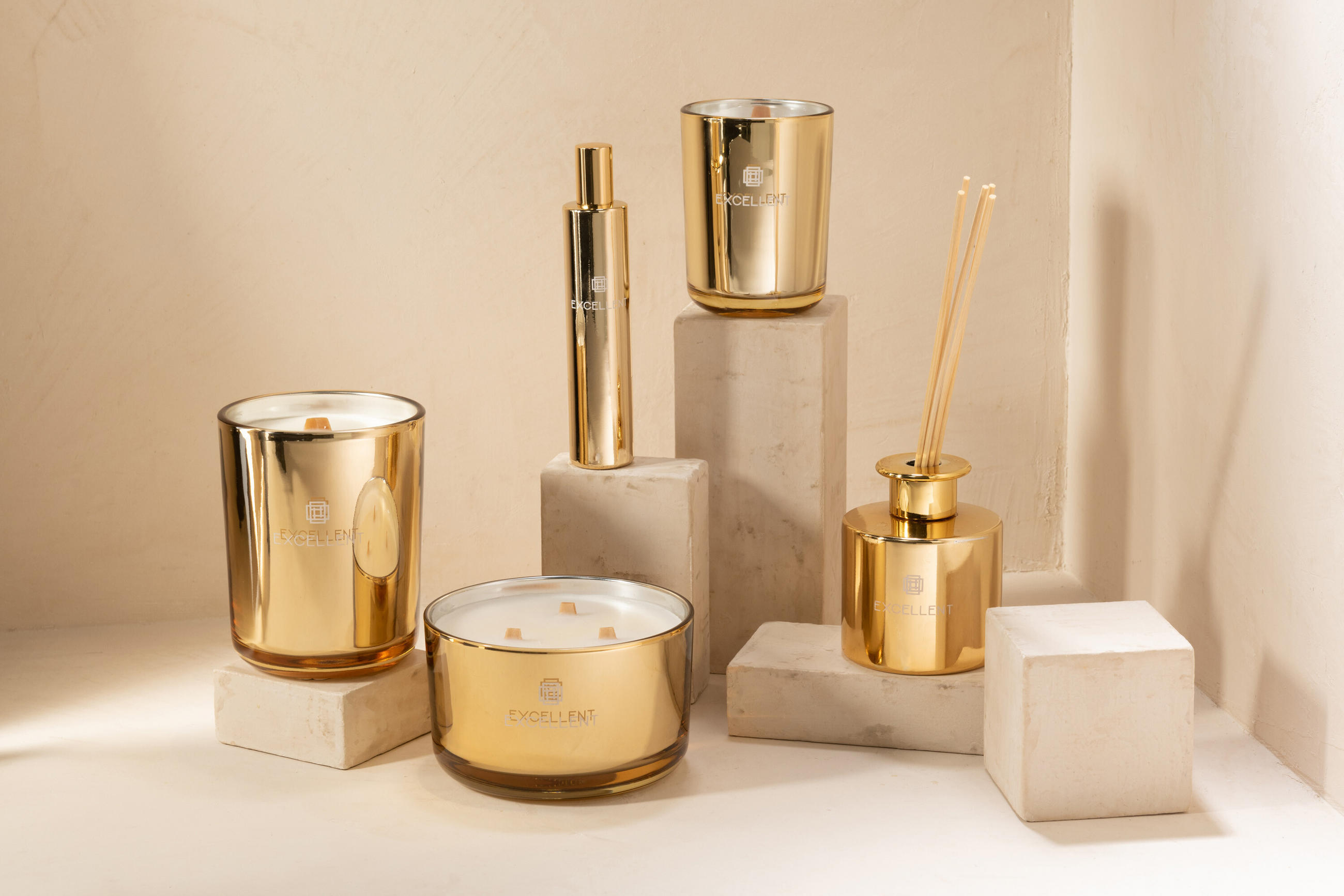 DUFTOL STABCHEN EXCELLENT - Glas - Gold - Goldfarben, Glas (9.5/27/9.5cm) - J-Line