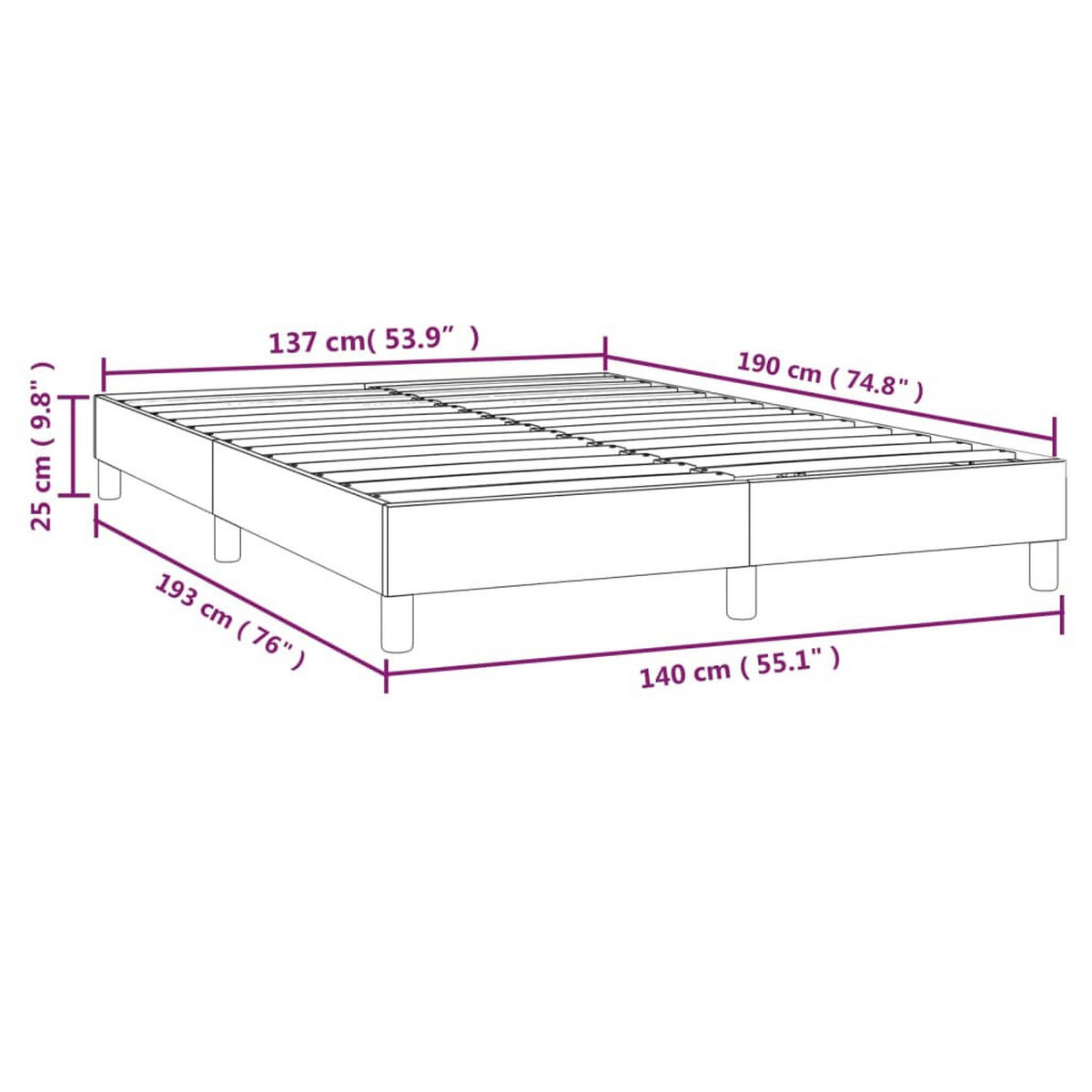 POLSTERBETT Quintero 140/193 cm - Weiß, Holzwerkstoff (140/190cm) - Nettlife