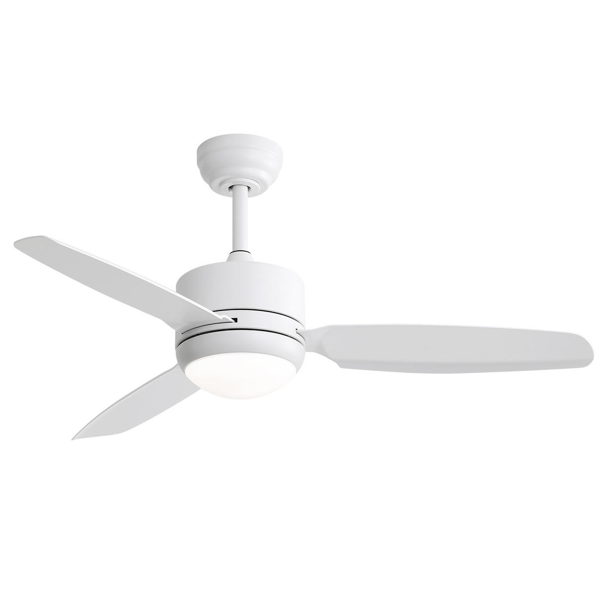 DECKENVENTILATOR 46Zoll Weiß LED Licht ABS Flügel DC Motor - Weiß, Kunststoff (116.8/116.8/54cm) - CASIVA