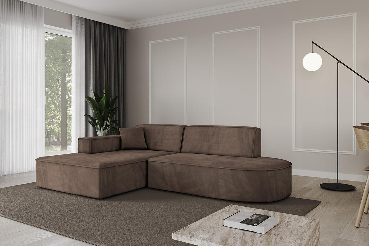 ECKSOFA Ottomane Links IREA-L1-v4 - 234x171x79 cm Braun - Braun, Holzwerkstoff/Textil (234/171cm) - ALTDECOR