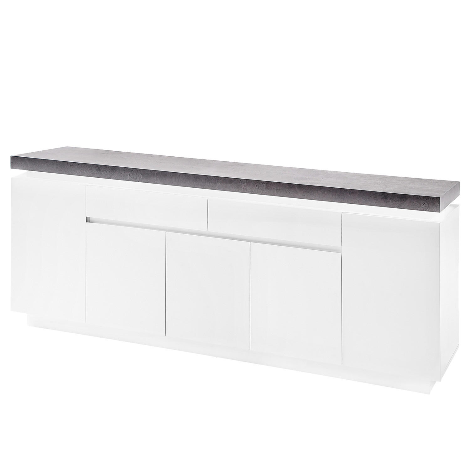 SIDEBOARD - MDF - Weiß/Grau, Holzwerkstoff (200/81/40cm) - home24