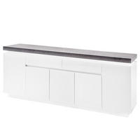 SIDEBOARD - MDF - Weiß/Grau, Holzwerkstoff (200/81/40cm) - home24