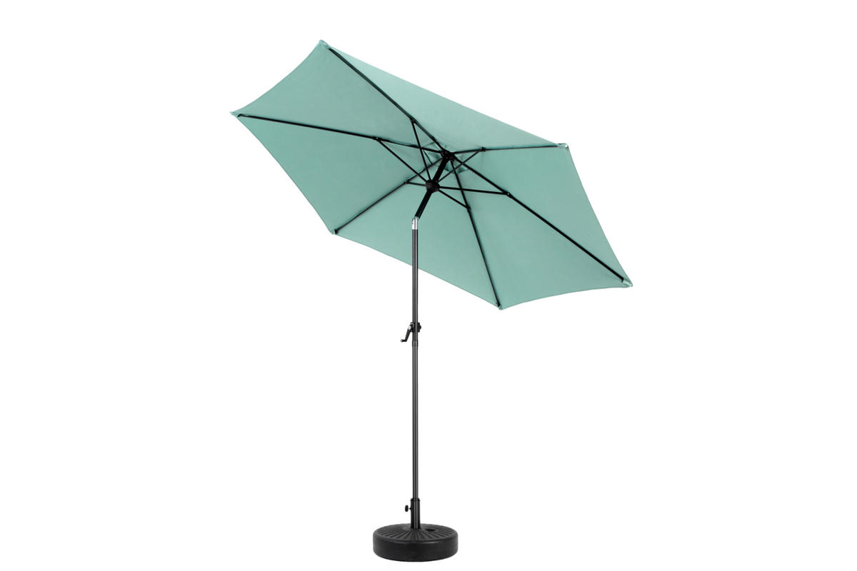 AMPELSCHIRM aus Stahl 295x295x245 cm in Weiß mit Handkurbel - Weiß, Metall (295/295cm) - Modfu