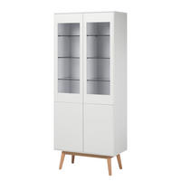 VITRINENSCHRANK - Eichefarben/Weiß, Holzwerkstoff (80/190/40cm) - home24