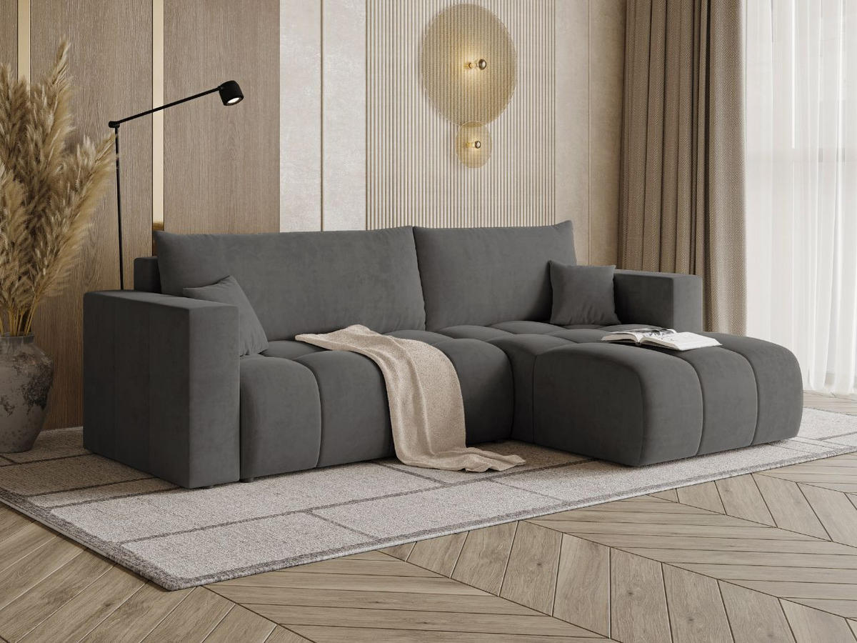 ECKSOFA Neva Dunkelgrau - Dunkelgrau, Holz/Textil (280/170cm) - Graingold