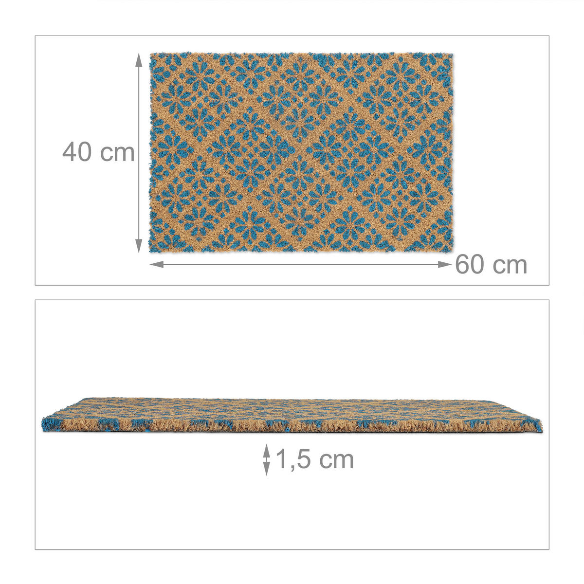 FUSSMATTE - Multicolor, Kunststoff/Textil (60/40cm) - Relaxdays