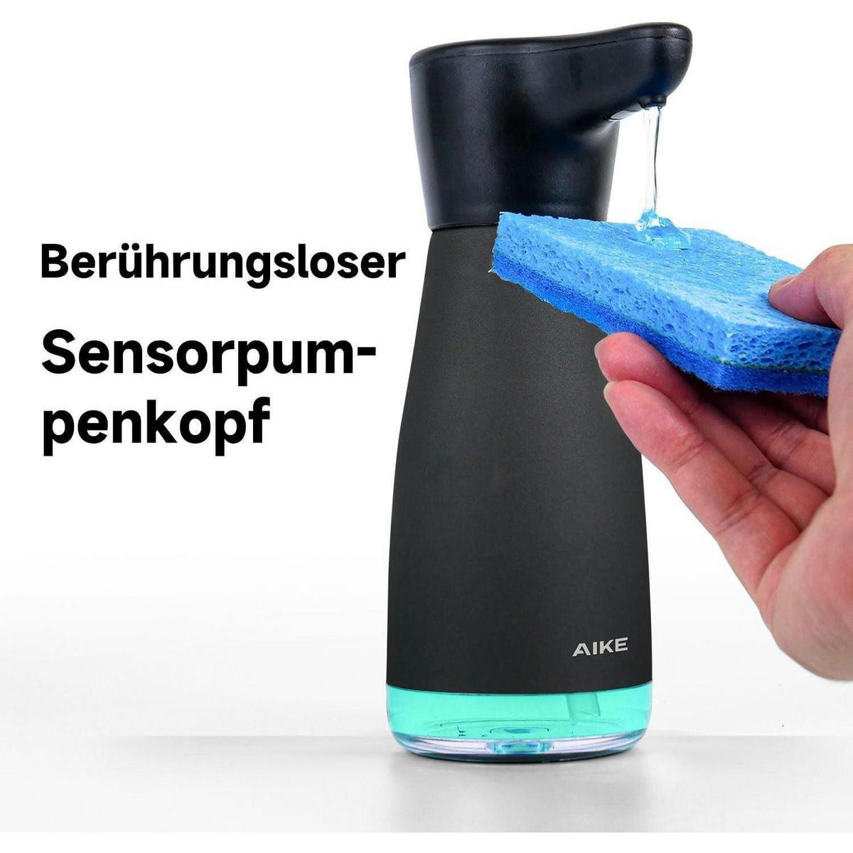SEIFENSPENDER Automatisch Edelstahl Schwarz 420 ml - Schwarz, Metall (8.2/21.4/11.1cm)