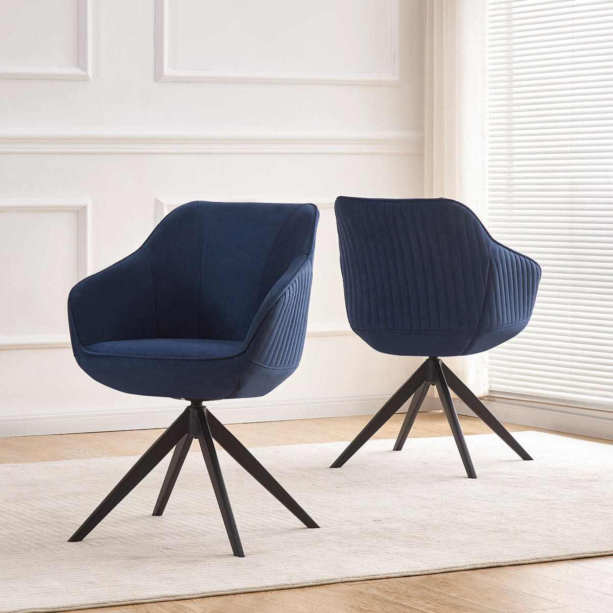 ARMLEHNSTUHL KATJA Blau - Blau, Textil/Metall (57/82/62cm) - B&D Home