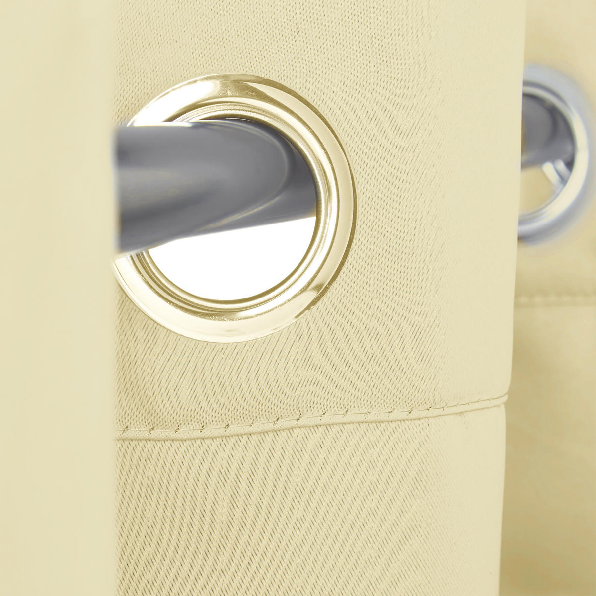 2XVORHANG - Beige, Textil/Metall (135/245/0.4cm) - Relaxdays