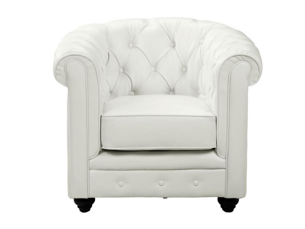 SESSEL - Kunstleder - Weiß - CHESTERFIELD - Weiß, Leder (78/72/82cm) - Vente-Unique