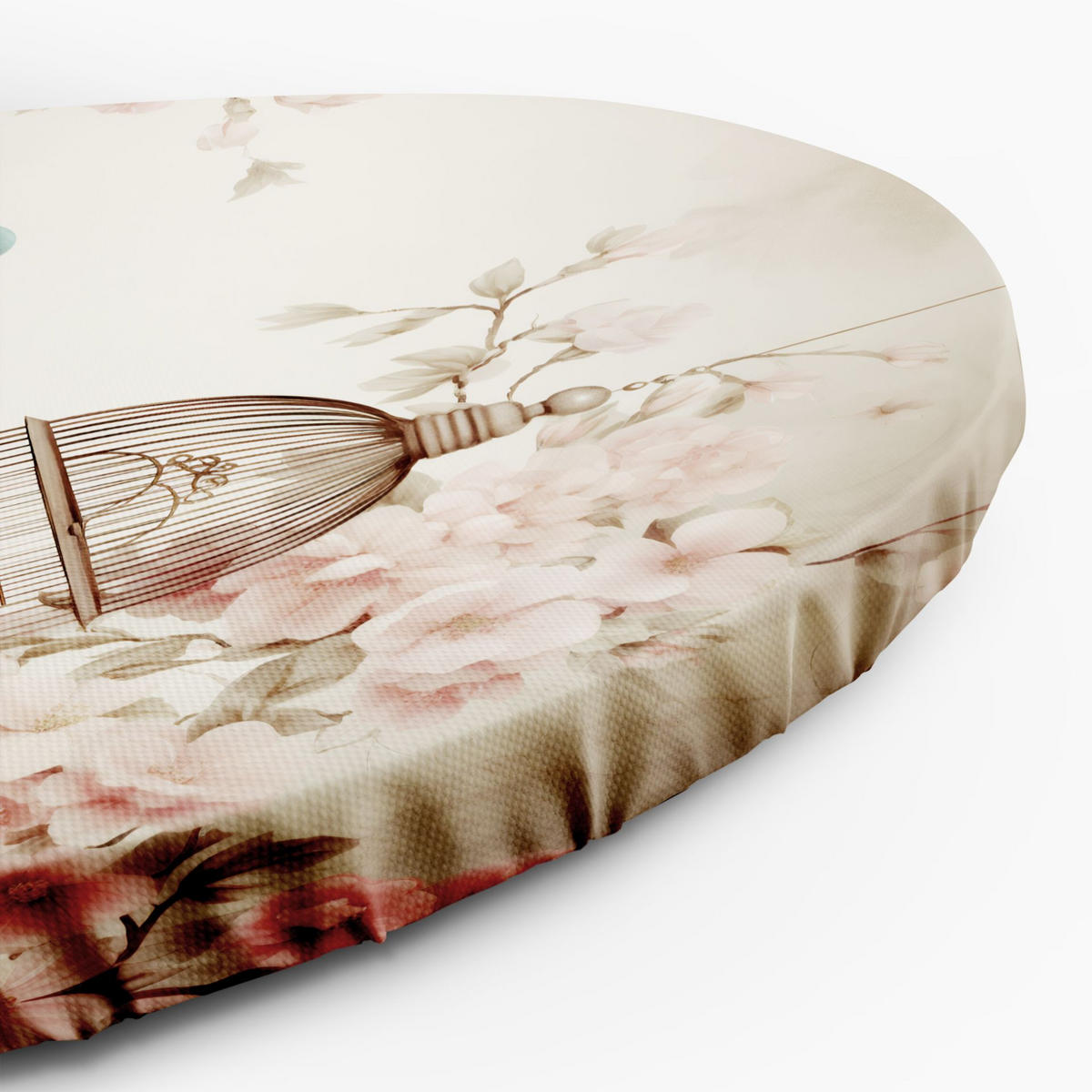 RUNDES BILD Rosa 80/80 cm - Pink/Beige, Textil (80/80cm) - KUNSTLOFT