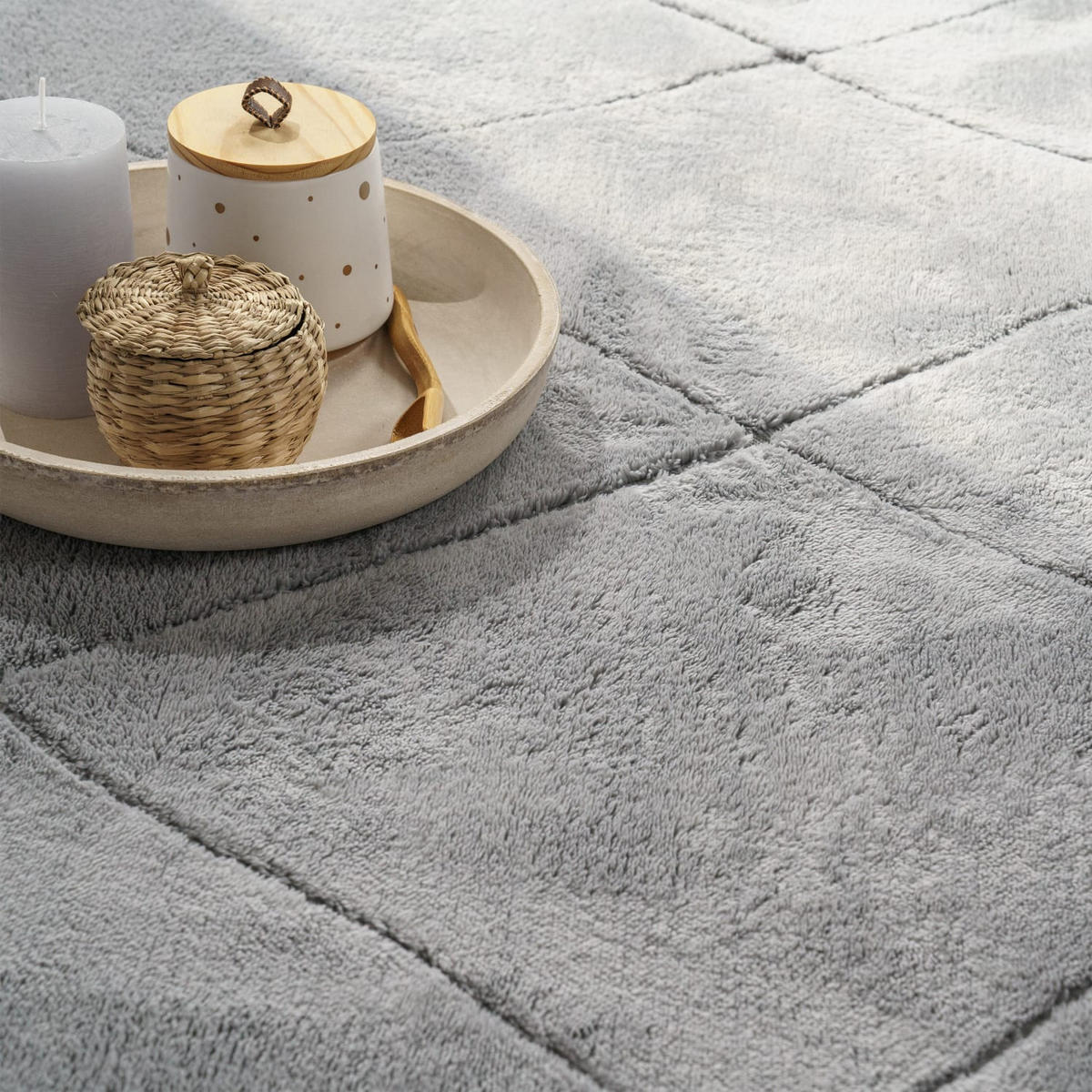 FLACHWEBETEPPICH Skandinavisch Grau 80 x 150 cm - Hellgrau, Kunststoff (80/150cm) - TT Home