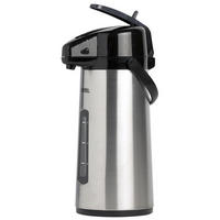 THERMOSKANNE kanne Mit Pumpe & Fenster 2.2 Liter - Silberfarben, Metall (2.2L) - Thermos
