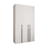DREHTÜRENSCHRANK 245,5/140/50 3-türig - Schwarz/Weiß, Holz/Metall (140/245.5/50cm) - Abiks Möbel