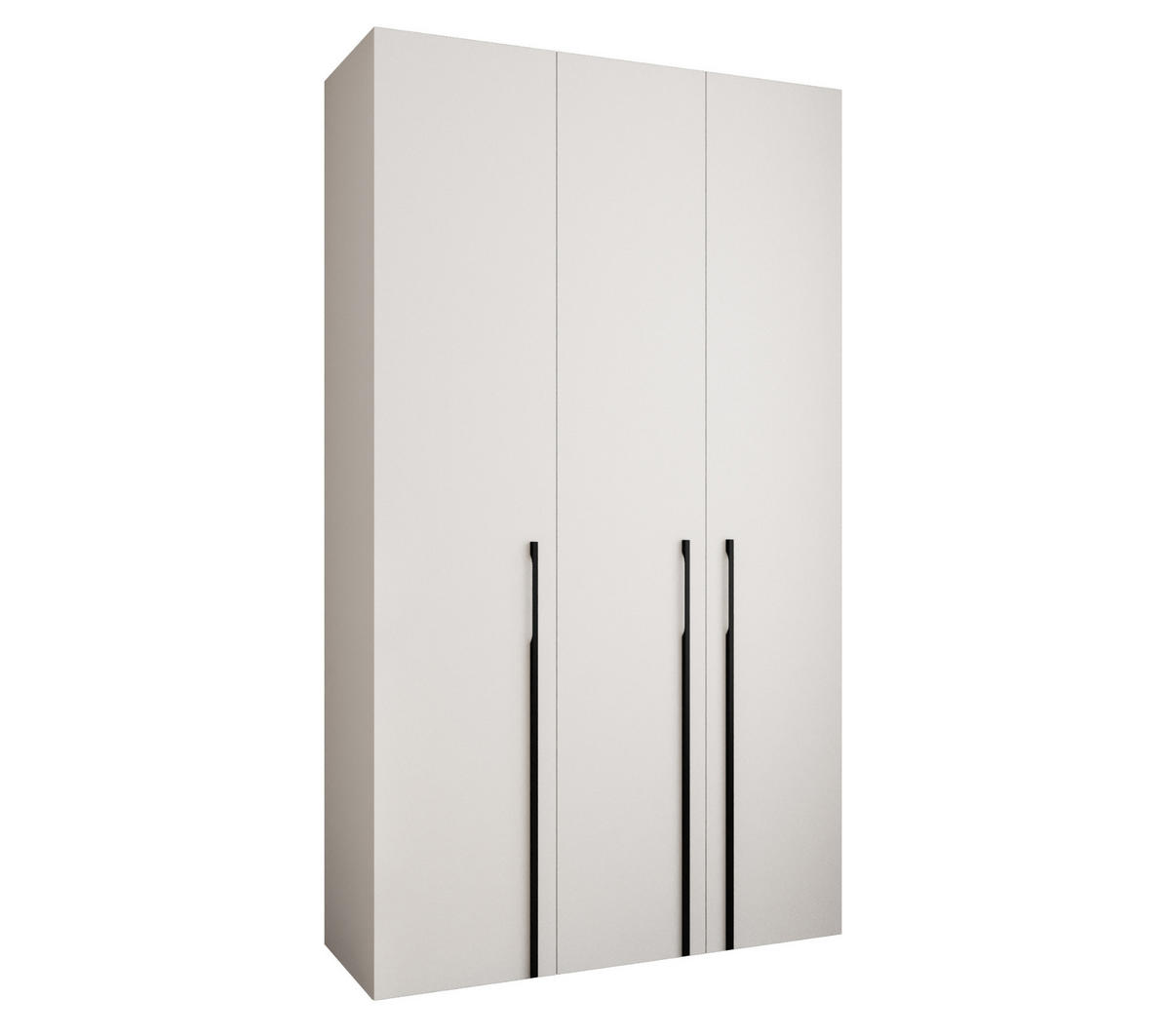 DREHTÜRENSCHRANK 245,5/140/50 3-türig - Schwarz/Weiß, Holz/Metall (140/245.5/50cm) - Abiks Möbel