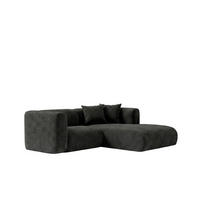 ECKSOFA L-Form, Chenille-Stoff Cremona, Anthrazit, Rechts, GRETA - Anthrazit, Holz (318/179cm) - Kaiser Möbel