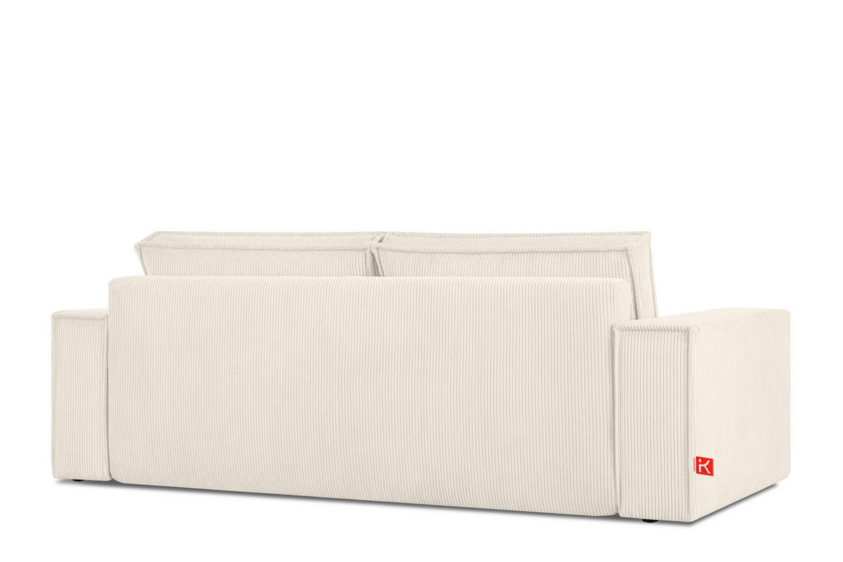 3-SITZER-SCHLAFSOFA NAPI in Pet Friendly Cord-Stoff, ecru - Ecru/Schwarz, Textil (244/89/101cm) - KONSIMO®