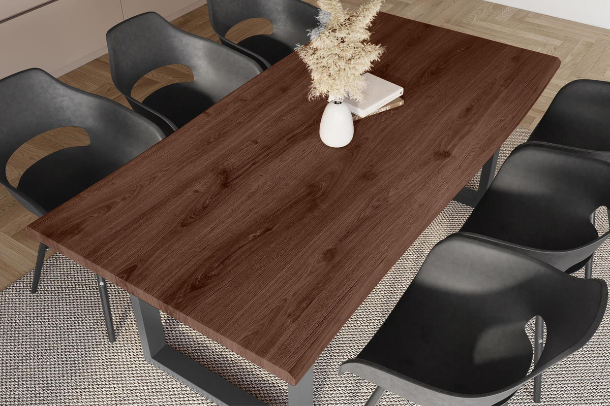 ESSTISCH JULIUS U - Nussbaumfarben, Holz (100/240/77cm) - SAM