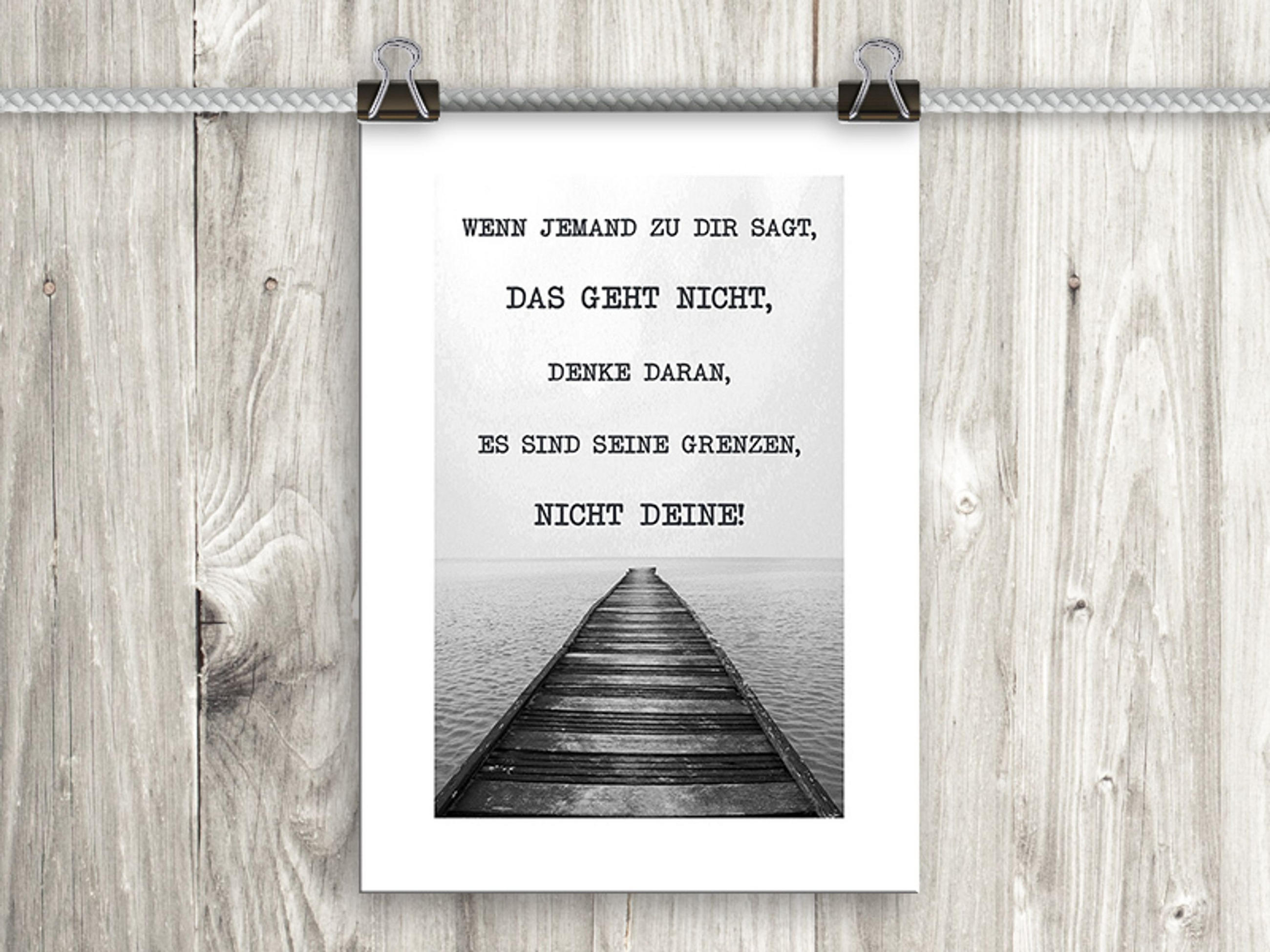 POSTER DIN A4 21x29,7 cm Spruch Motivation schwarz weiß - Anthrazit, Papier (21/29.7/2cm) - artissimo