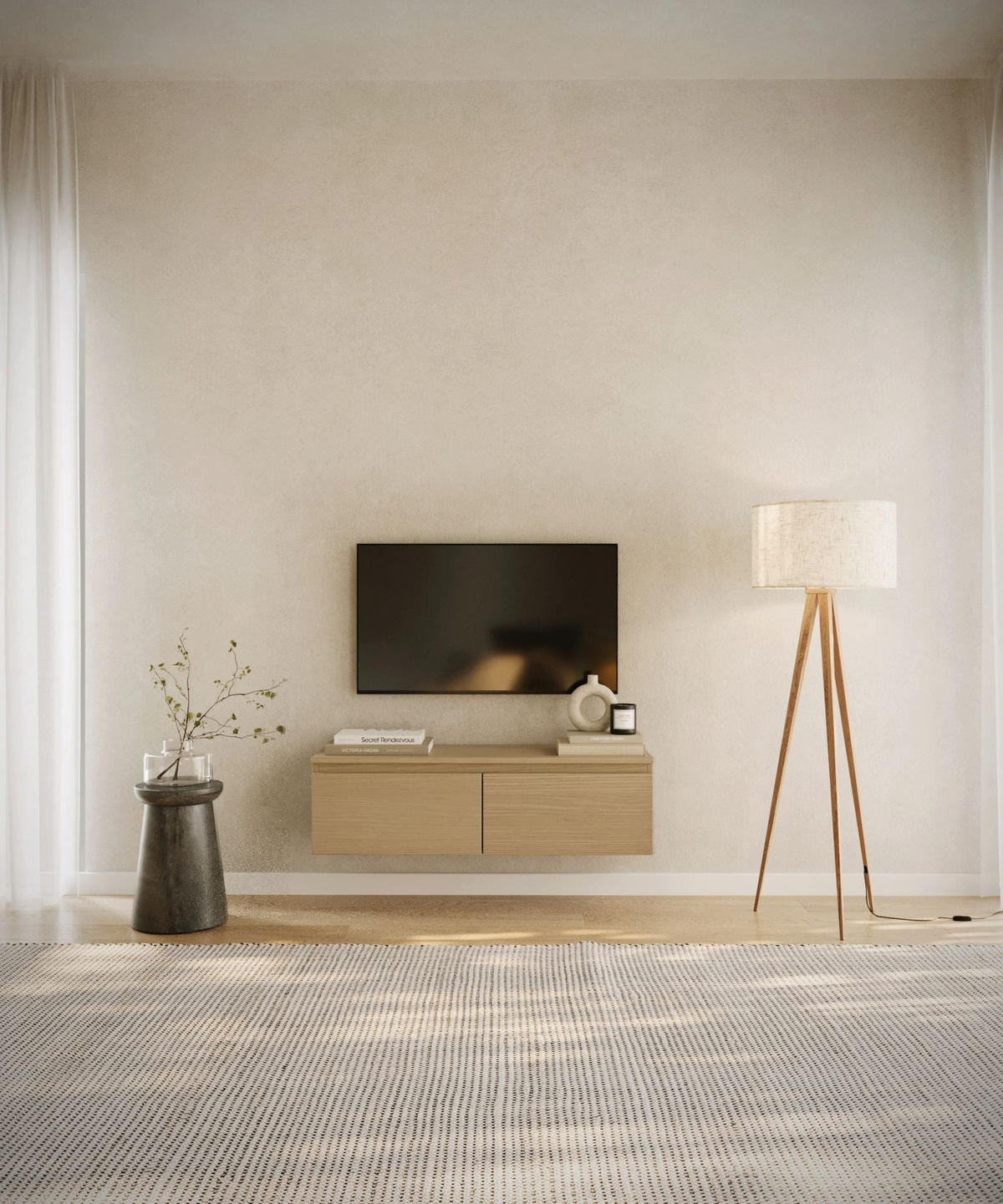 TV-LOWBOARD Bemmi Eiche Lindberg 100/28/32 cm - Eichefarben, Holzwerkstoff (100/28.4/31.8cm) - Selsey