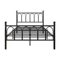 METALLBETT 120x200 cm LED USB schwarz - Schwarz, Metall (120/200cm) - LEBENLANG