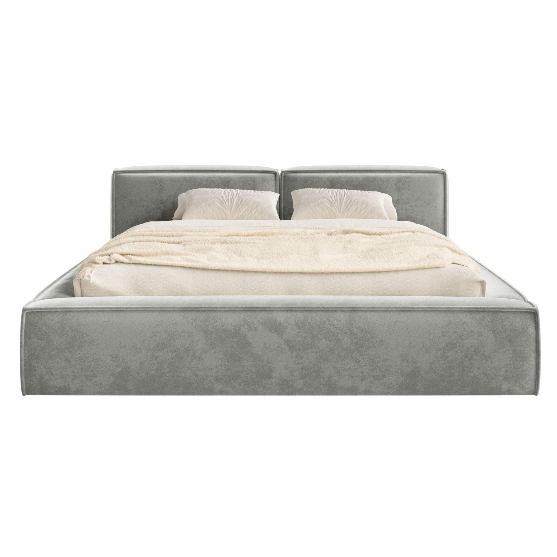 POLSTERBETT Tilves Slim Grau 180x200 cm - Schwarz/Grau, Kunststoff/Textil (180/200cm) - Selsey
