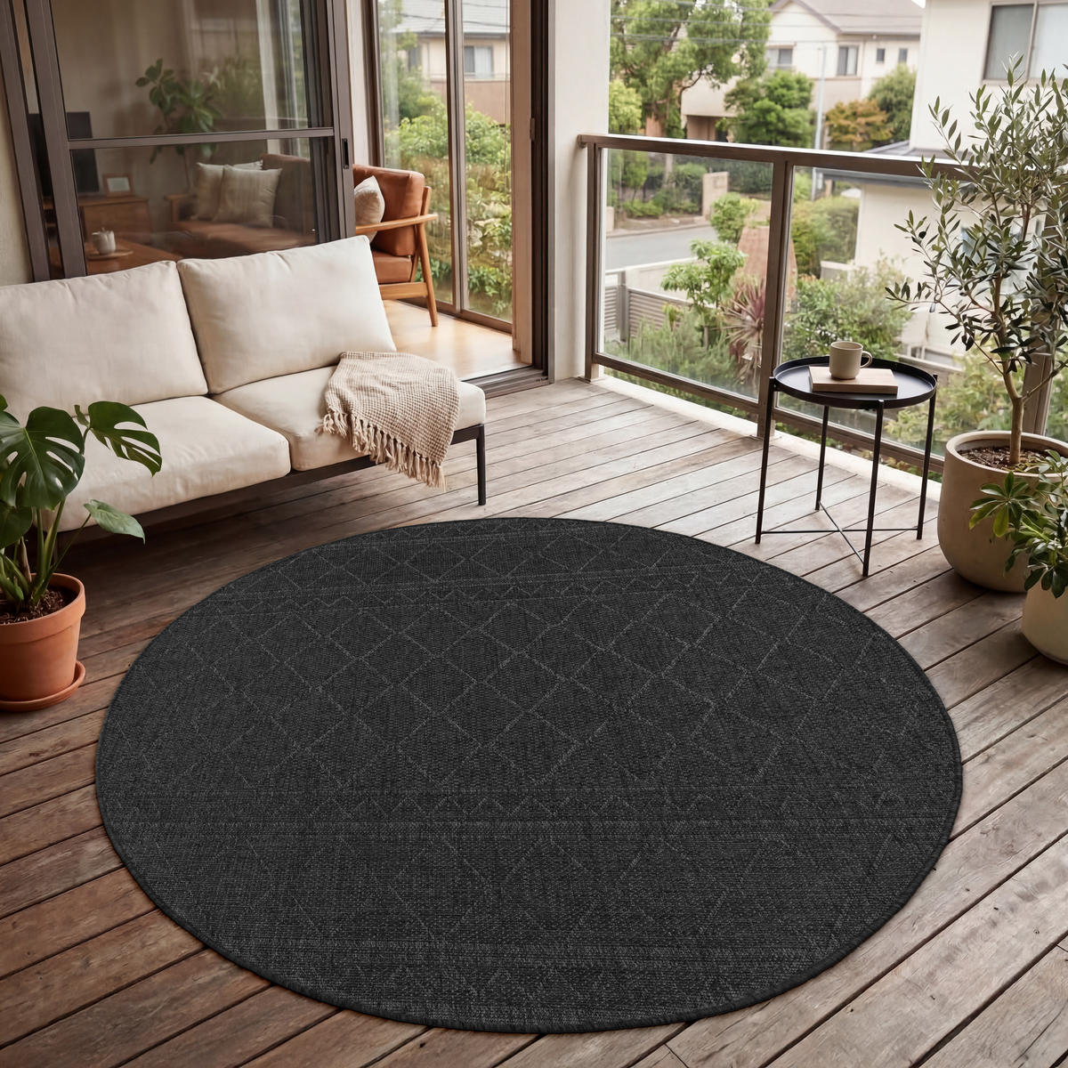 OUTDOORTEPPICH 200/200 cm Vermont 191 - Anthrazit, Textil (200/200cm) - Paco Home