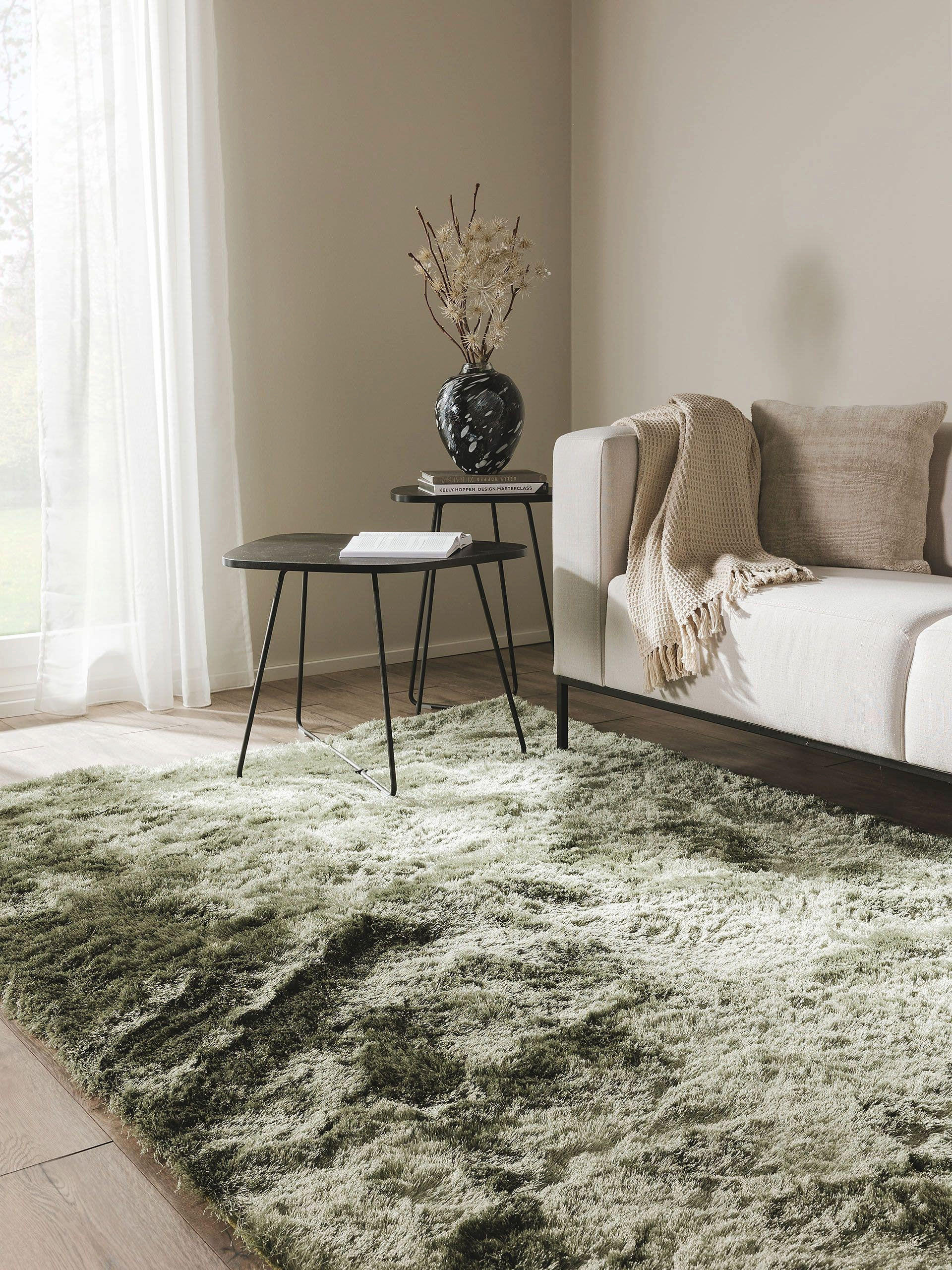 HOCHFLORTEPPICH Whisper Grün 140x200 cm - Grün, Textil (140/200cm) - benuta Nest