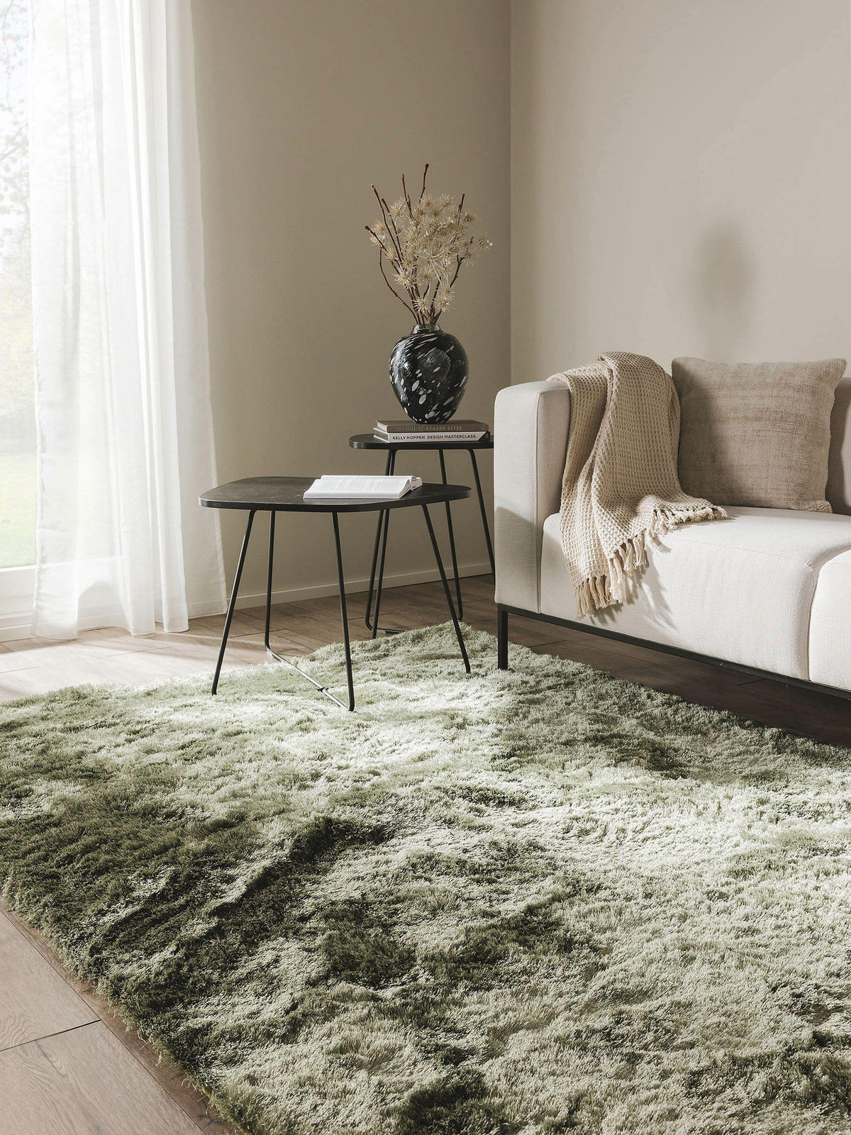 HOCHFLORTEPPICH Whisper Grün 140x200 cm - Grün, Textil (140/200cm) - benuta Nest