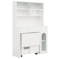 BUFFET DE-38764 120/45/180 cm mit Esstisch 120/75/75 cm Weiß/Gold - Weiß, Holzwerkstoff (120/180/45cm) - ComfortXL