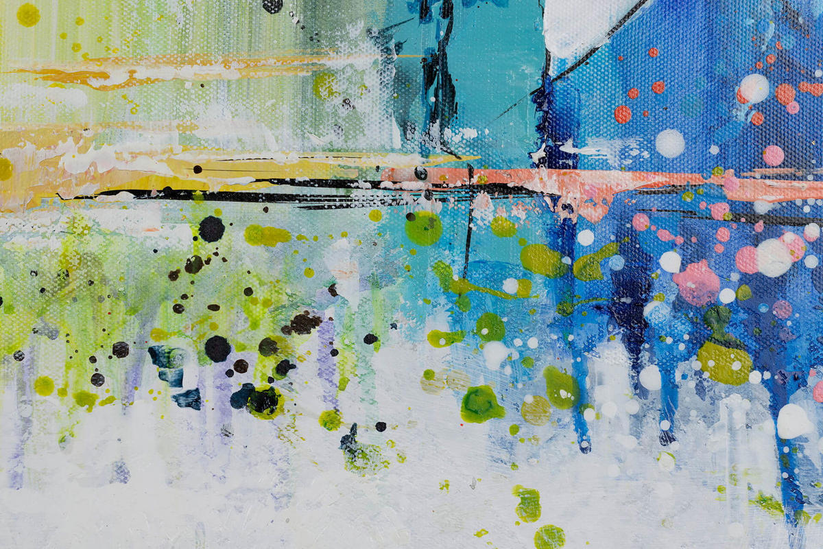 ACRYLBILD HANDGEMALT 120/60 cm - Weiß, Holz/Textil (120/60cm) - KUNSTLOFT