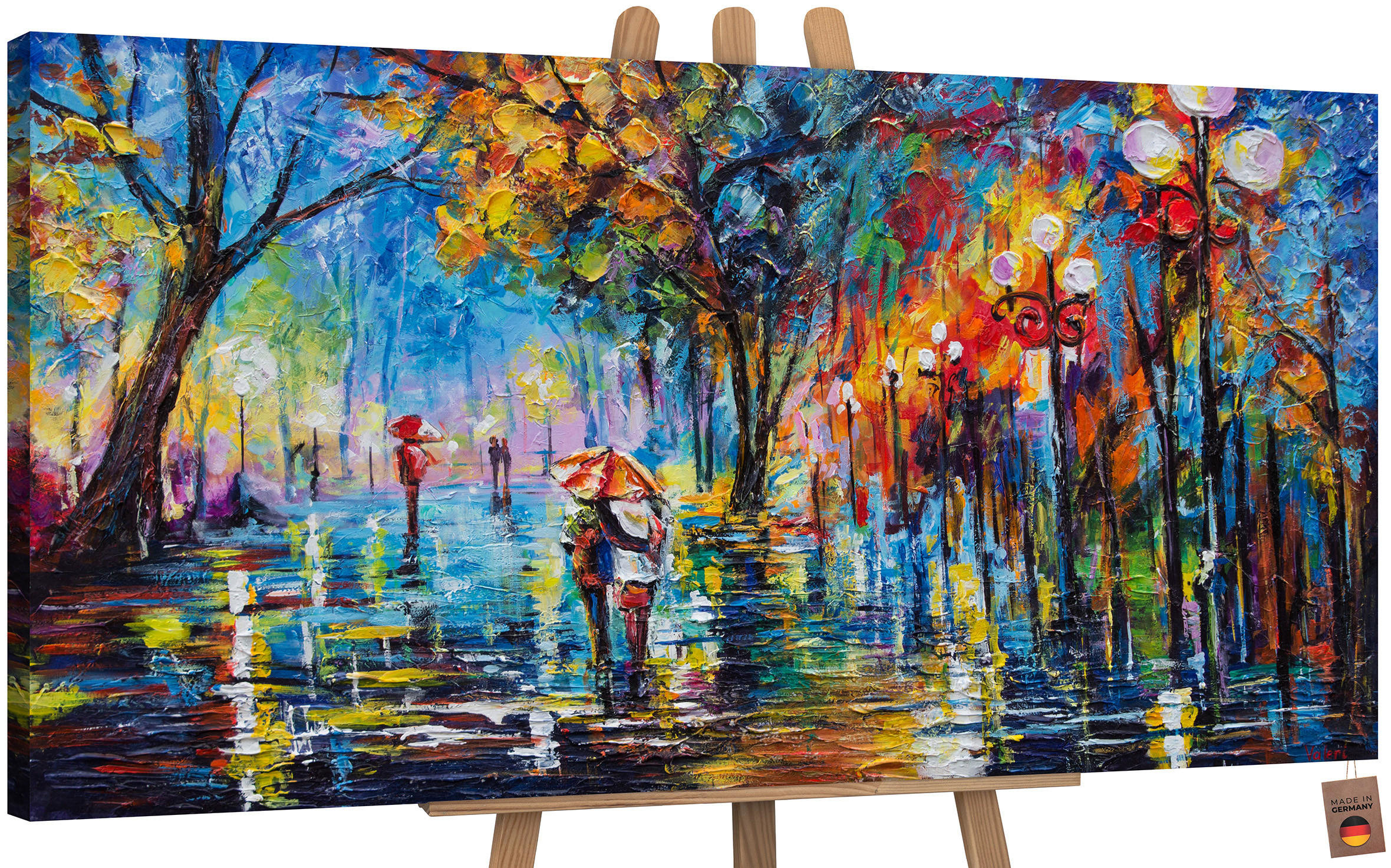 YS-art gallery Gemälde Blau 140x70 cm