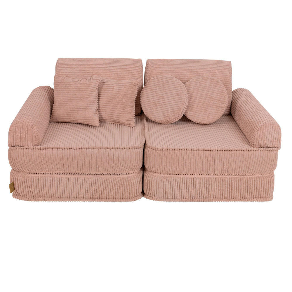 KINDERSOFA AESTHETIC 120 cm Cord Rosa 10 Stk - Rosa, Textil (60/12.5/120cm) - MeowBaby