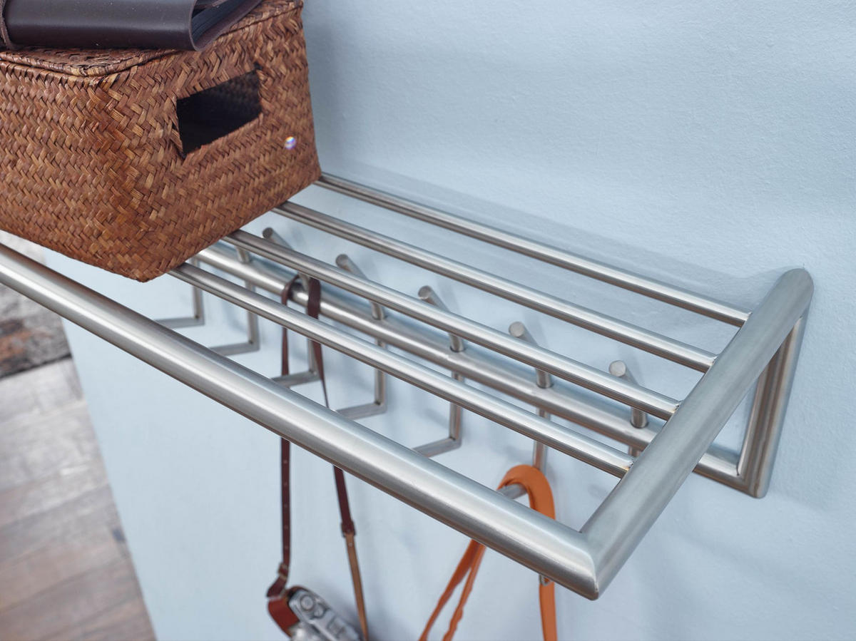 WANDGARDEROBE Metall Silber Modern mit Aufbewahrungsmöglichkeiten - Silberfarben, Metall (75/29/30cm) - KADIMA DESIGN
