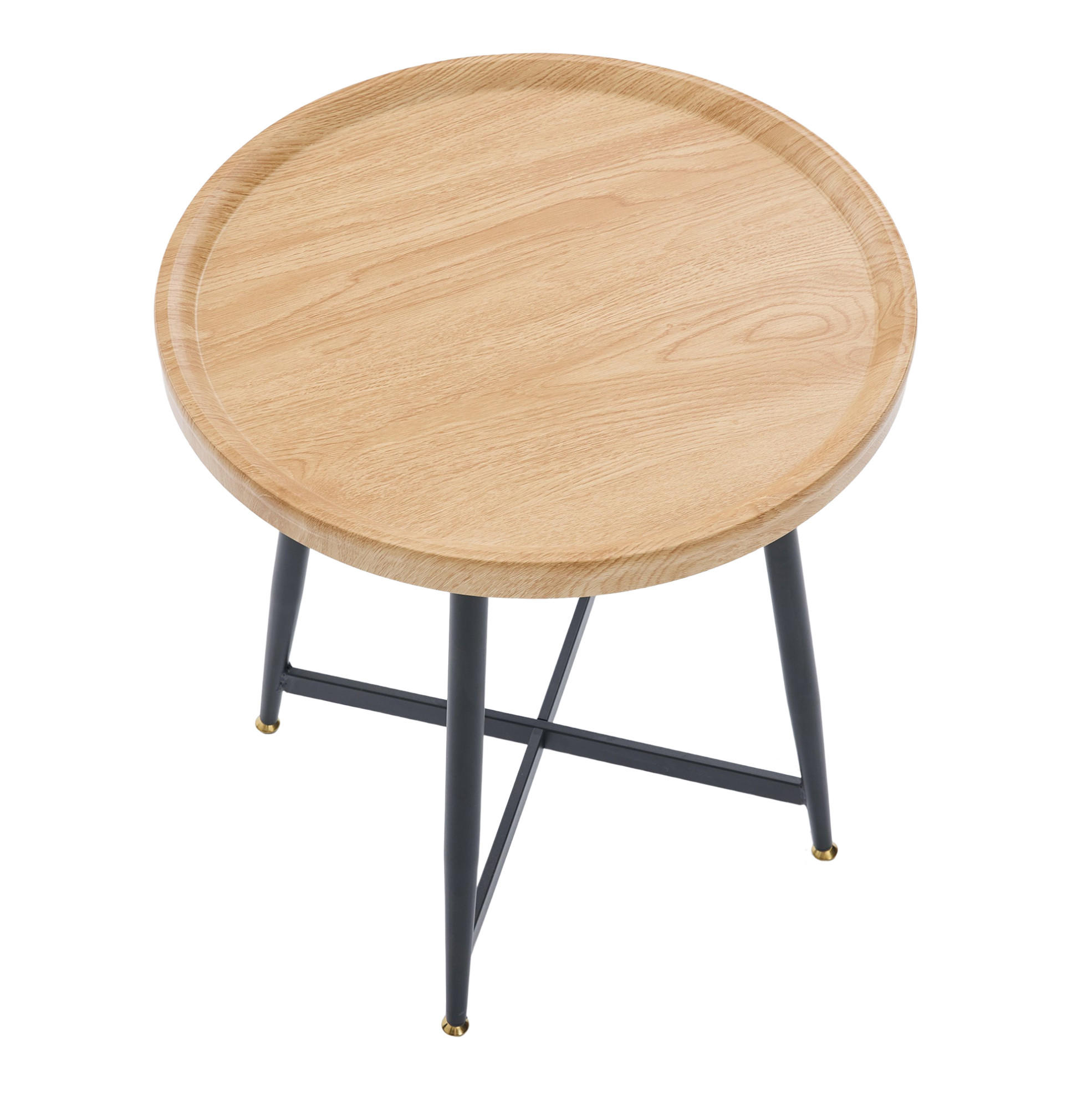 BEISTELLTISCH 55/55/60 cm Natur Holz mit stabilem Metallgestell - Naturfarben, Holzwerkstoff (55/55/60cm) - OKWISH