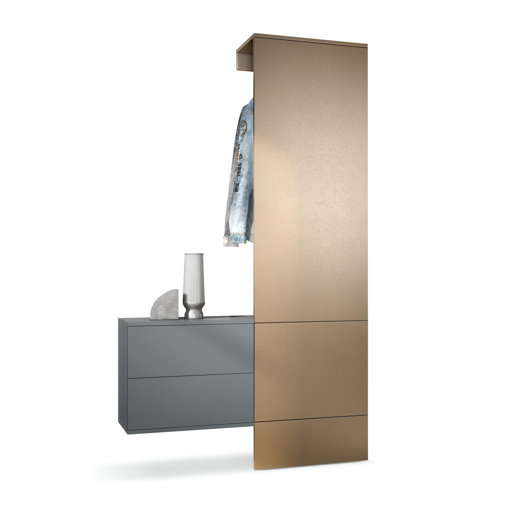 GARDEROBE Carlton Paneel in Bronze Optik - Bronzefarben, Holzwerkstoff (105/193/35cm) - Vladon