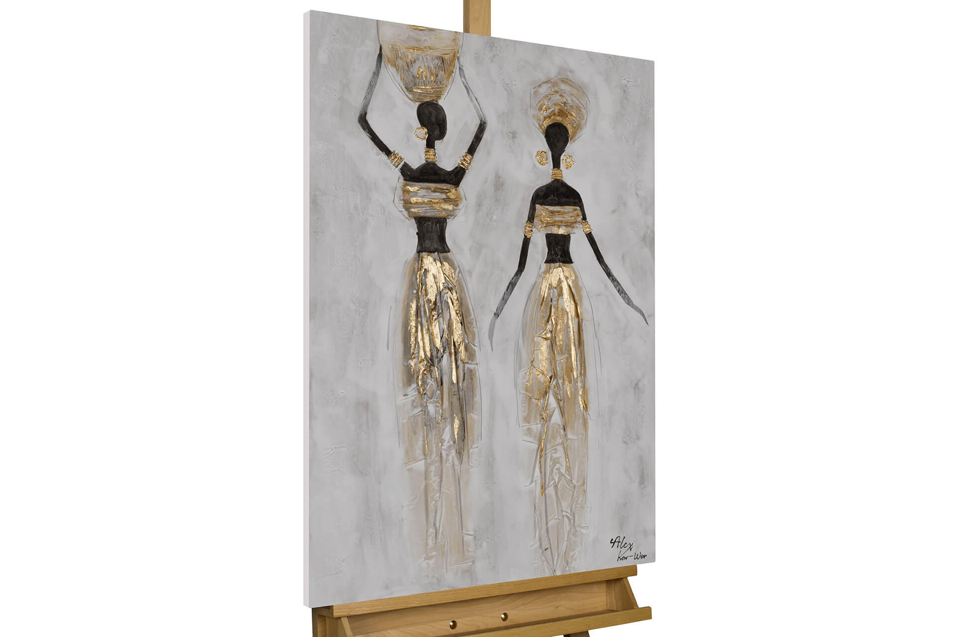 ACRYLBILD HANDGEMALT 60/90 cm - Schwarz/Grau, Holz/Textil (60/90cm) - KUNSTLOFT