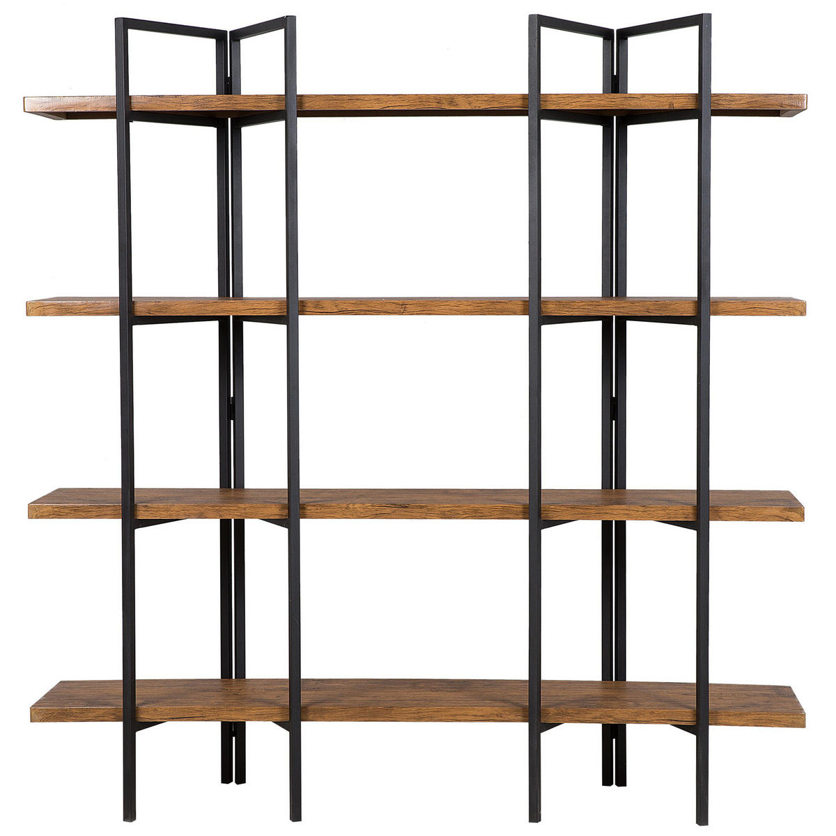 BÜCHERREGAL 4 Fächer Compton - Dunkelbraun, Holzwerkstoff (160/165/36cm) - Beliani